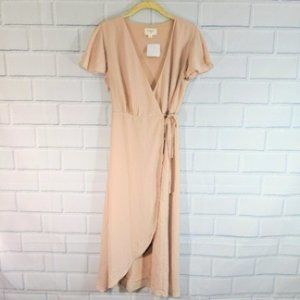 Everly Blush Pink Floaty Wrap Dress
